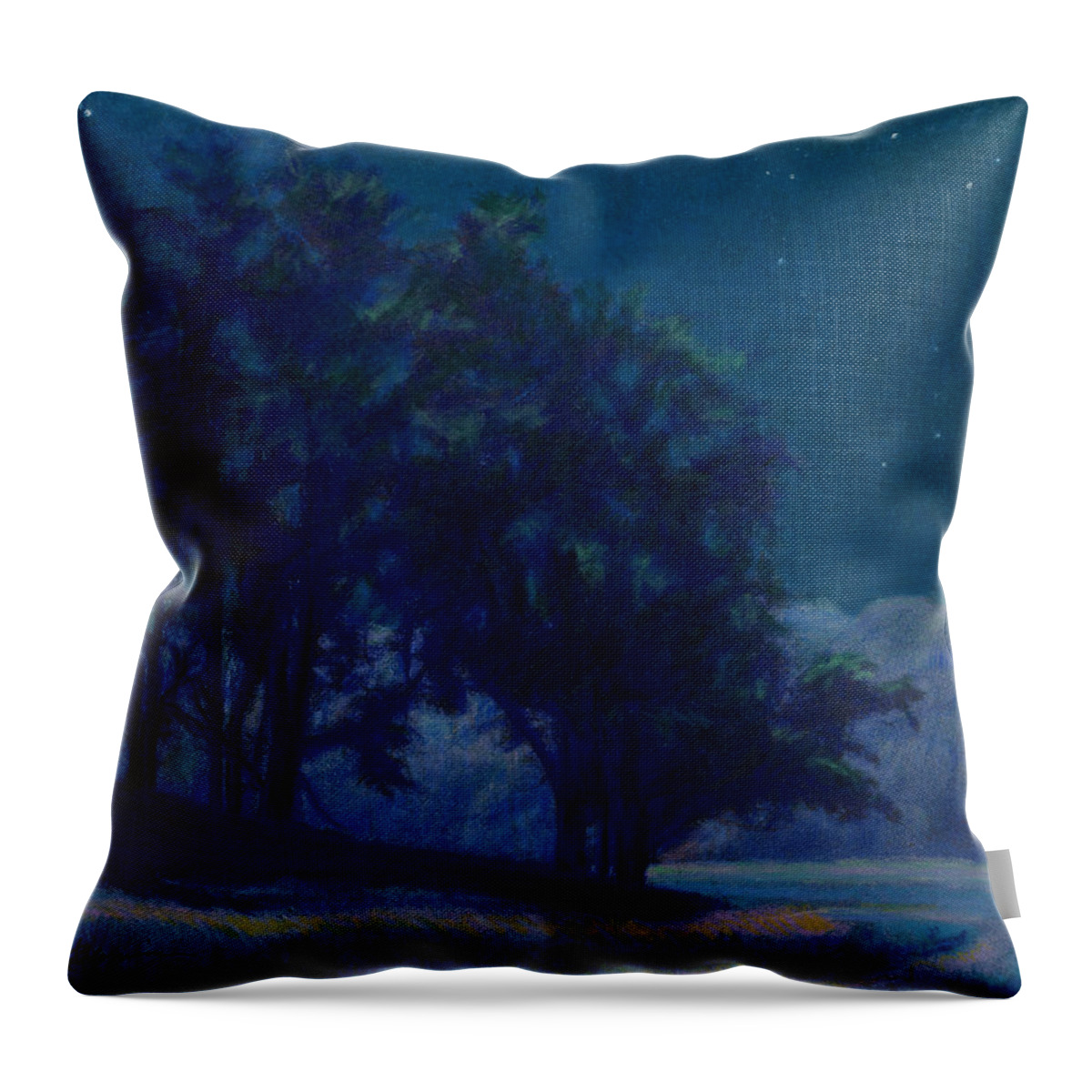 Landscape Throw Pillow featuring the drawing Whip-poor-will Nights by Bruce Morrison
