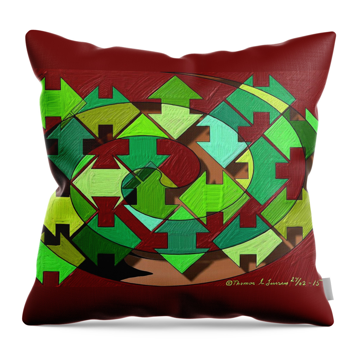 Fantasy Throw Pillow featuring the painting Whirl of directions by ThomasE Jensen