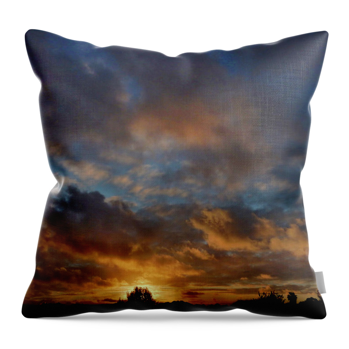 Sunset Throw Pillow featuring the photograph Whirly Sunset by Mark Blauhoefer