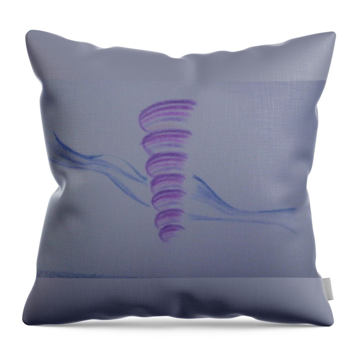 Abstract Drawing Throw Pillow featuring the painting Whirly by Suzanne Udell Levinger