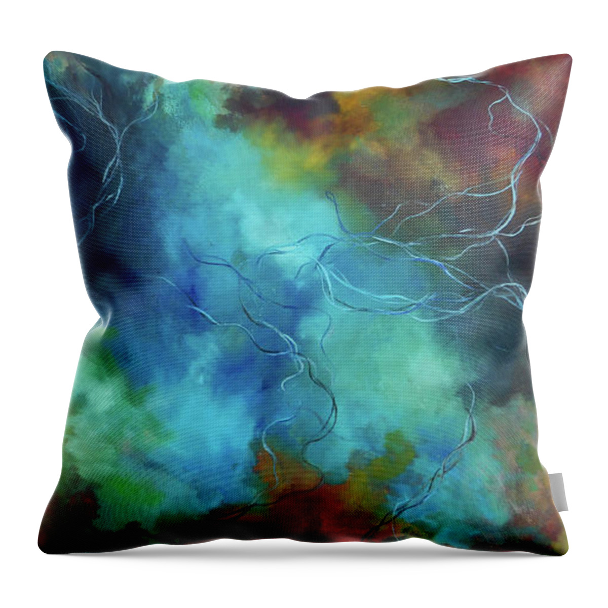 Beautiful Abstact Art Throw Pillow featuring the painting Whispering Winds by Karen Kennedy Chatham