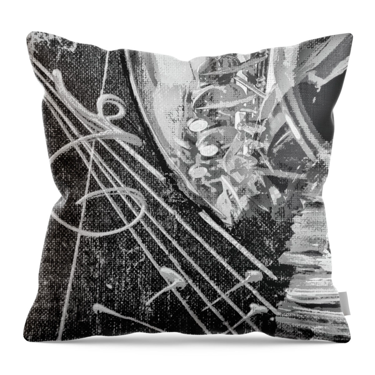 Saxophone Throw Pillow featuring the photograph Whispers by Pamela Williams