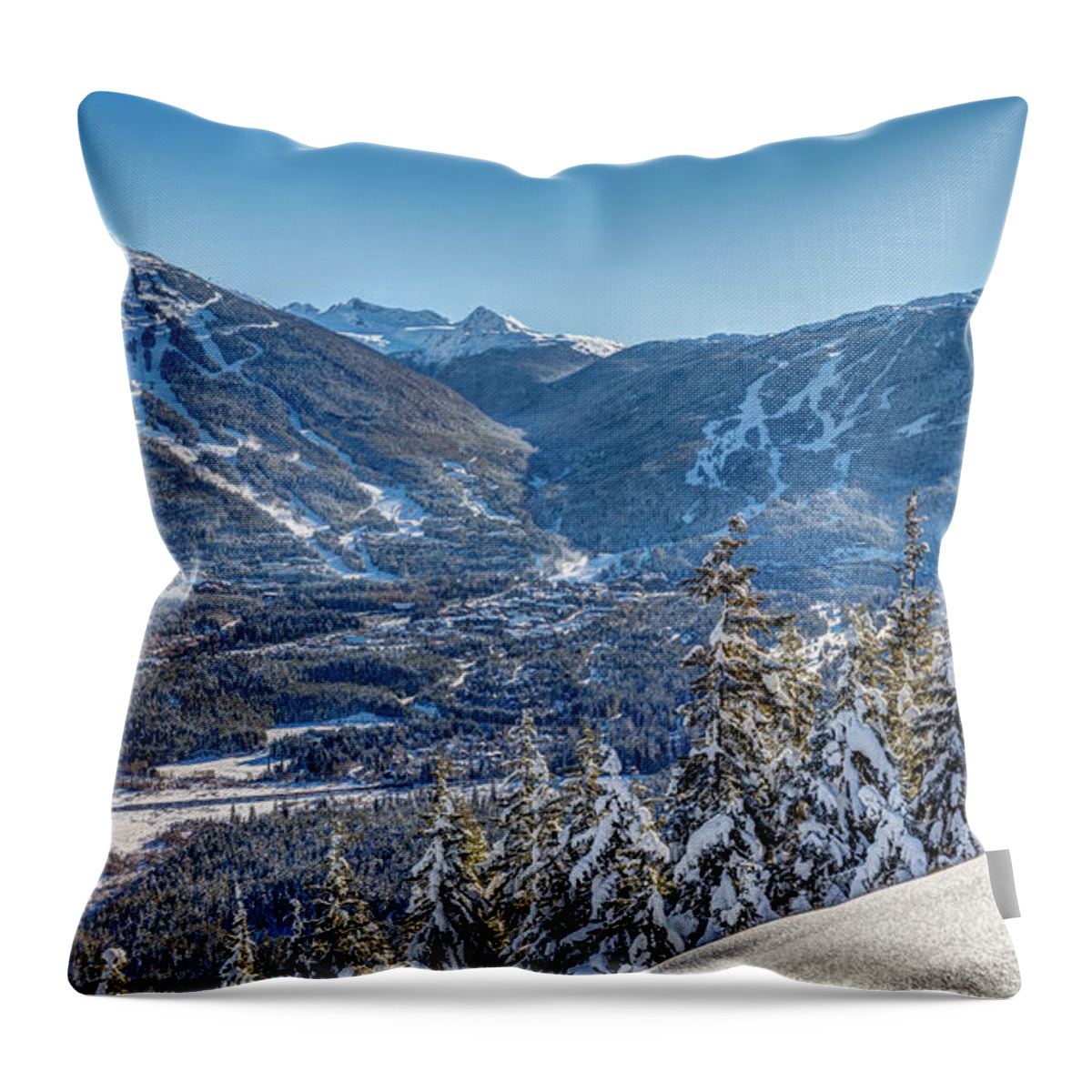 Whistler Throw Pillow featuring the photograph Whistler Blackcomb Winter Wonderland by Pierre Leclerc Photography
