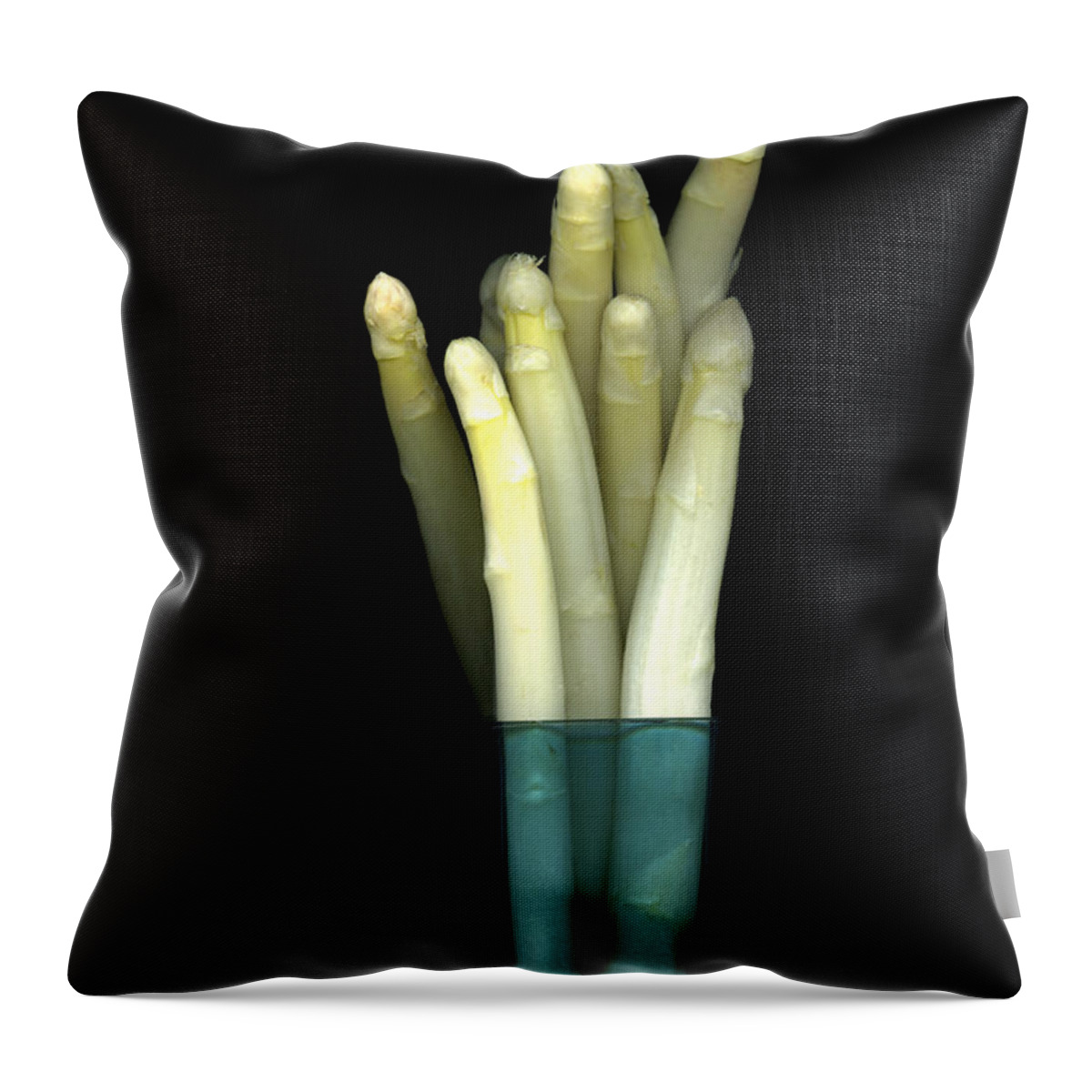  White Throw Pillow featuring the photograph White Asparugus by Christian Slanec