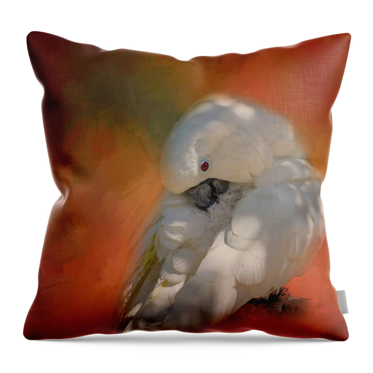 White Cockatoo Throw Pillow featuring the photograph White Beauty by Eva Lechner
