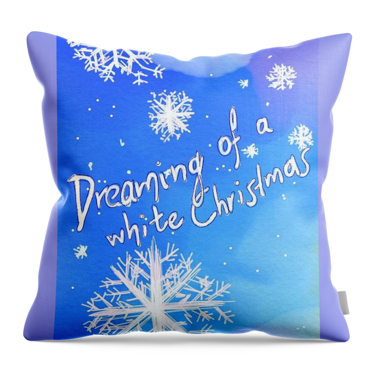 Christmas Throw Pillow featuring the digital art White Christmas by Sophia Gaki Artworks