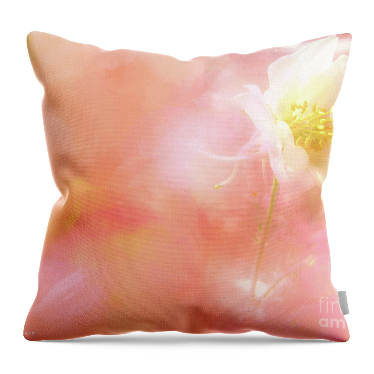 Mona Stut Throw Pillow featuring the digital art Elegant Columbine Wildflower by Mona Stut