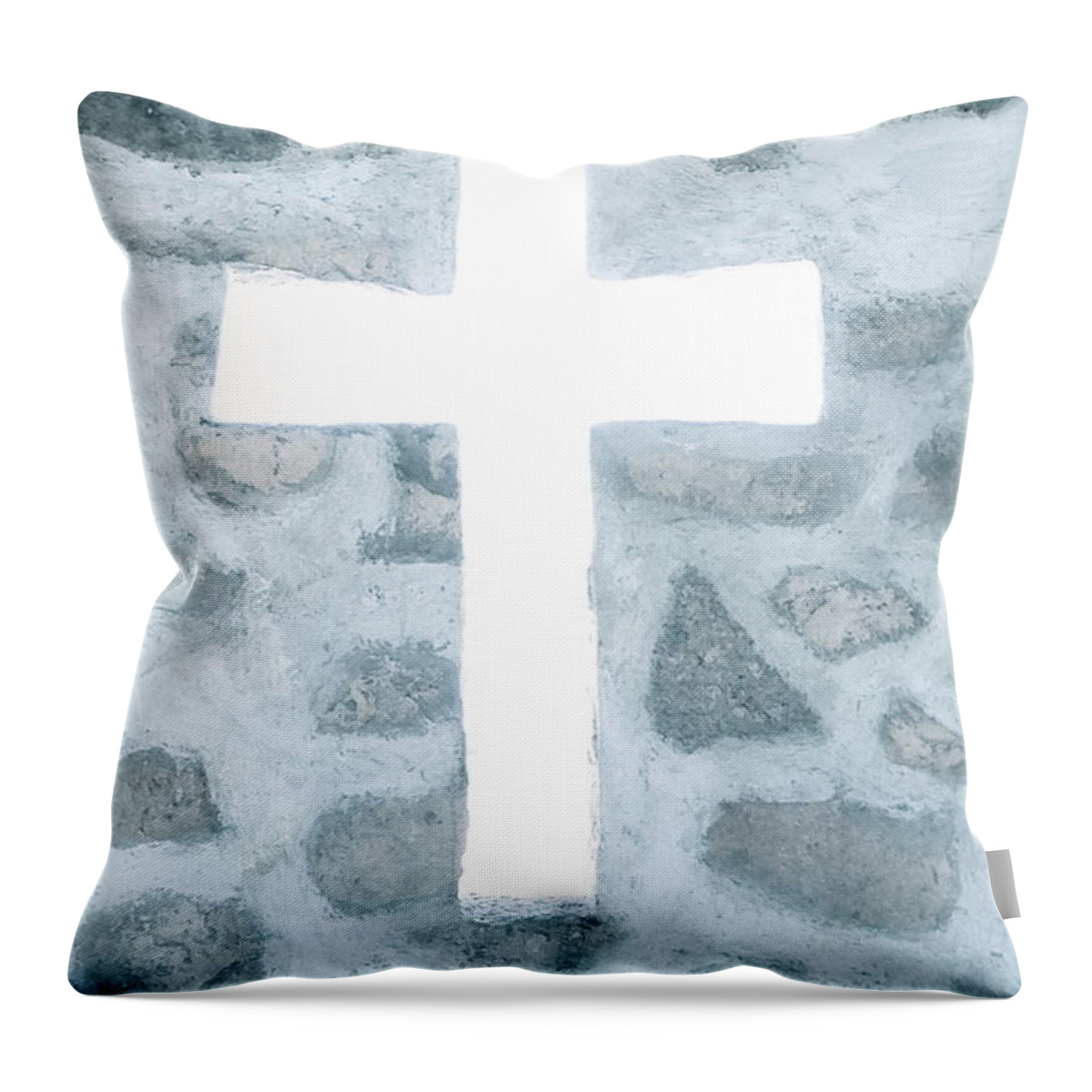Cross Throw Pillow featuring the photograph White Cross by Yelena Tylkina