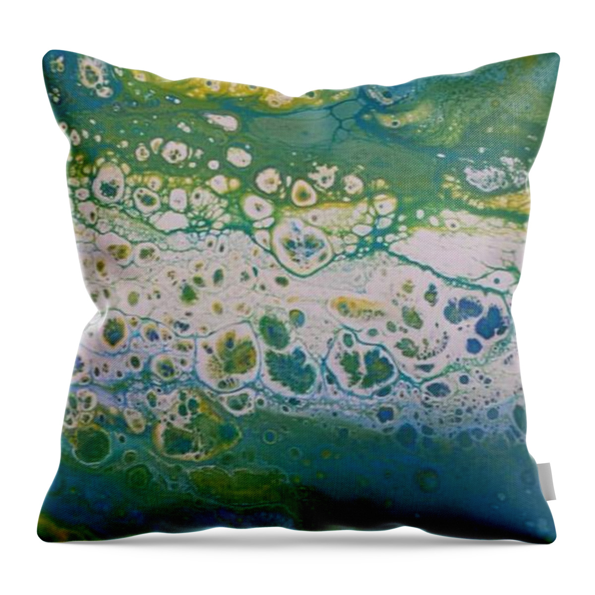 Acrylic Throw Pillow featuring the painting White Flow by Betsy Carlson Cross