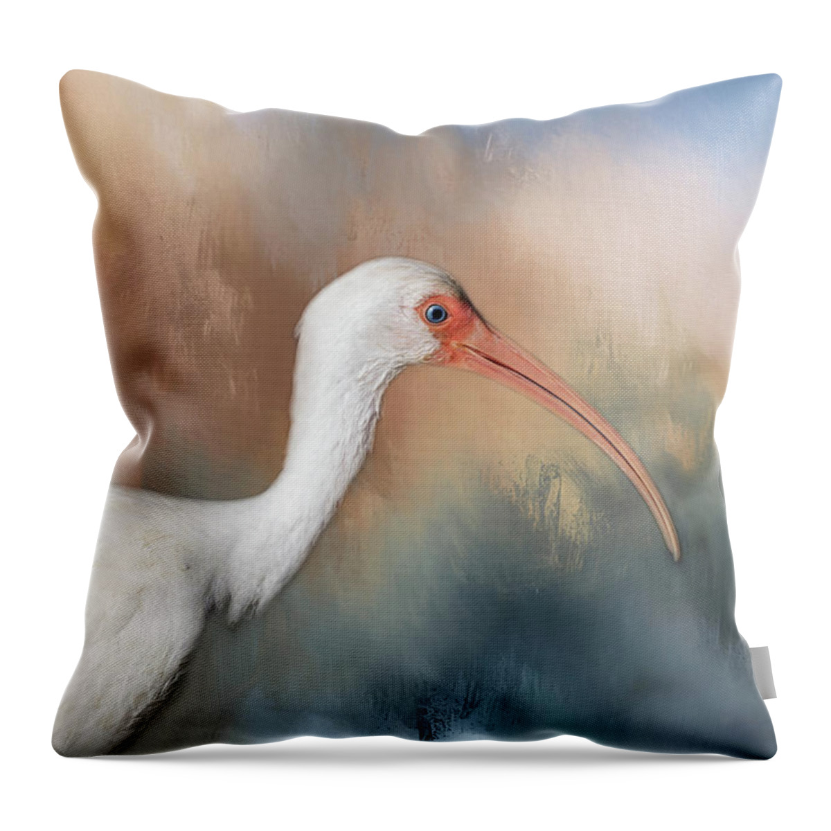 Ibis Throw Pillow featuring the photograph White Ibis - 2 by Kim Hojnacki