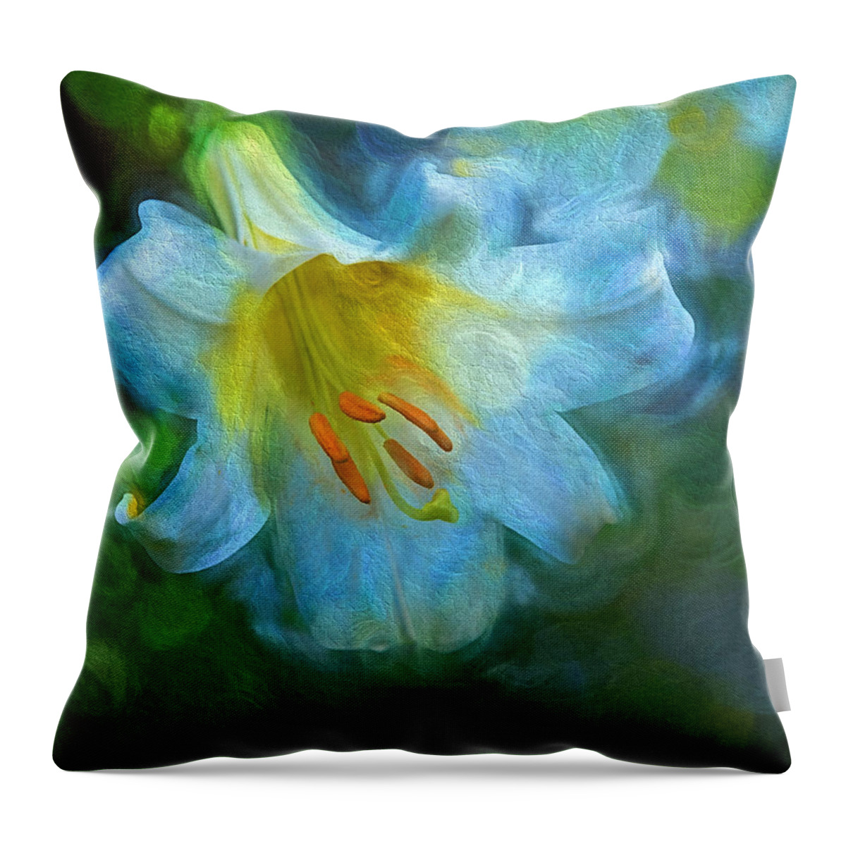 Lily Throw Pillow featuring the photograph White Lily Obscure by Anna Louise