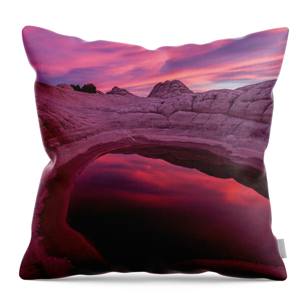White Pocket Throw Pillow featuring the photograph White Pocket Sunset by Wesley Aston