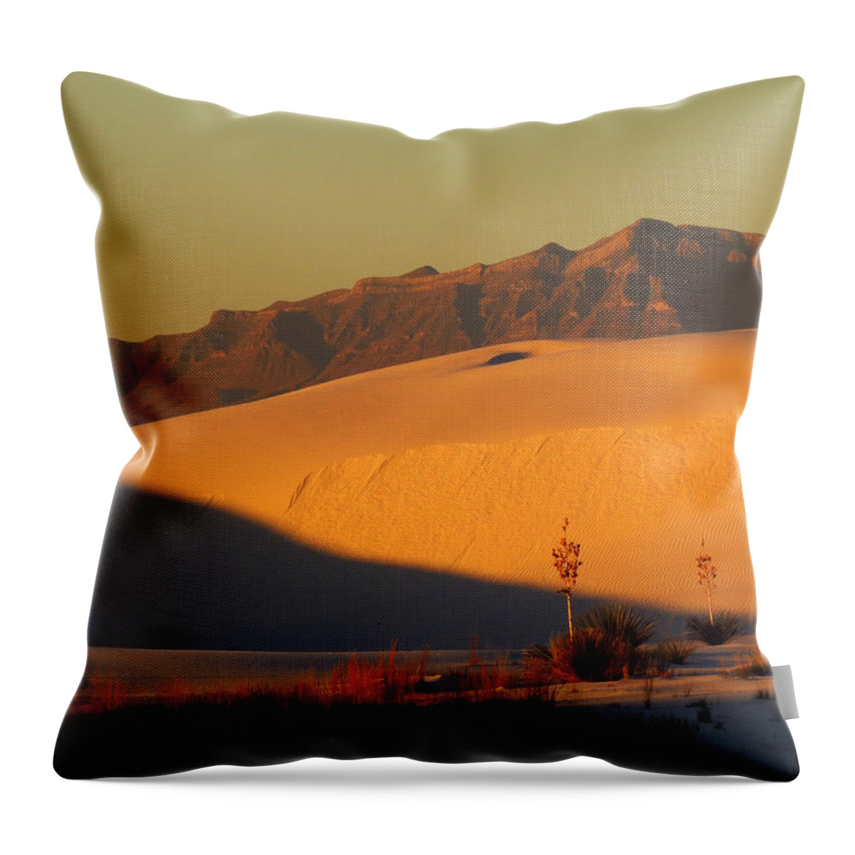 White Sands National Monument Throw Pillow featuring the photograph White Sands Dawn #37 by Cindy McIntyre