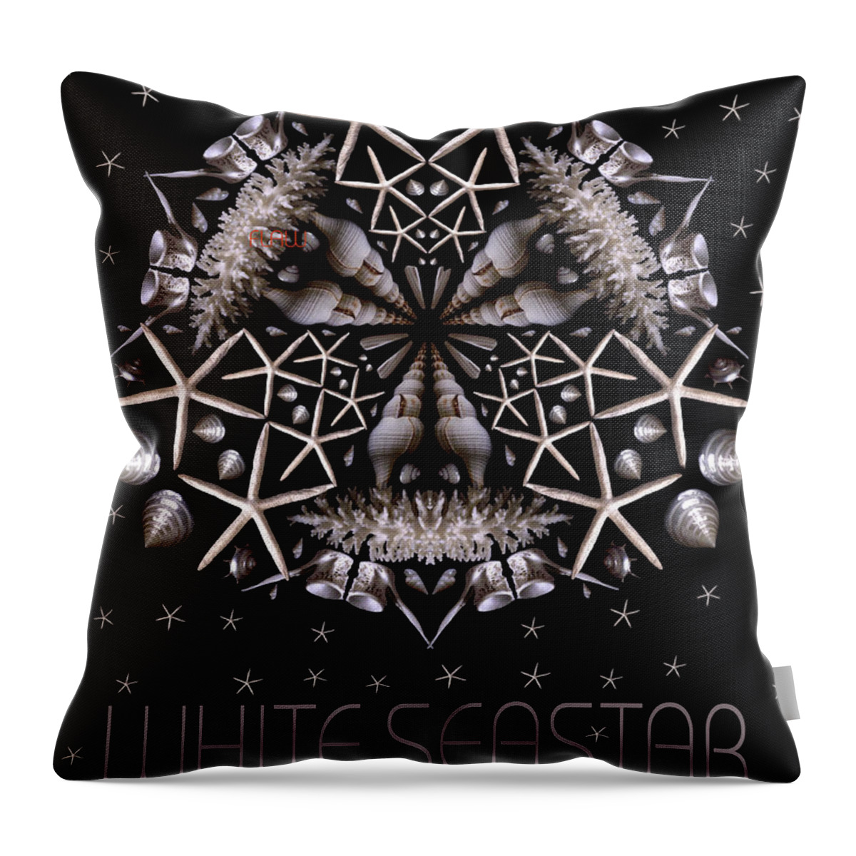 Mandala Throw Pillow featuring the photograph White Seastar by Nancy Griswold