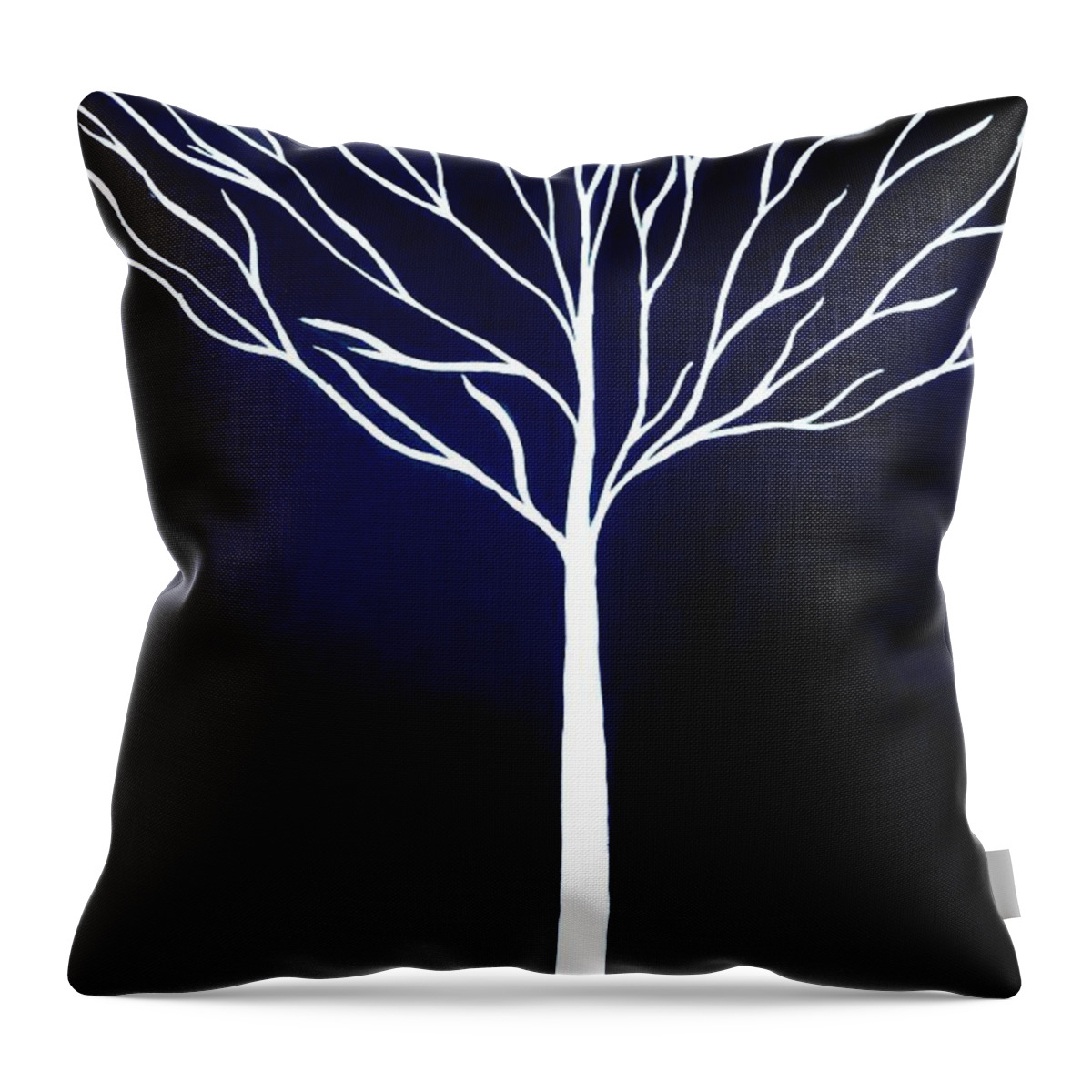 Tree Throw Pillow featuring the painting White tree by Faashie Sha