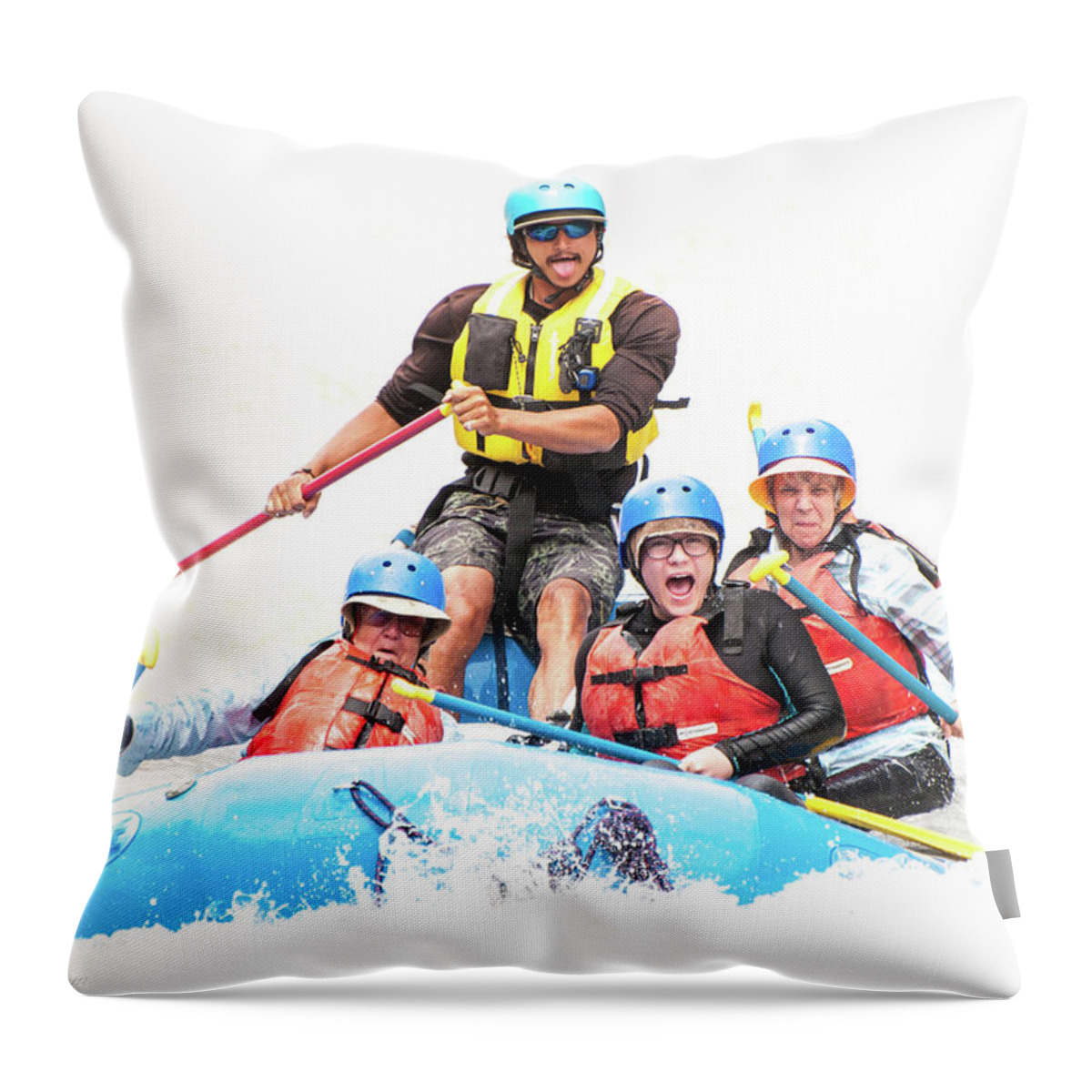 Whitewater Throw Pillow featuring the photograph Whitewater Faces by Britt Runyon