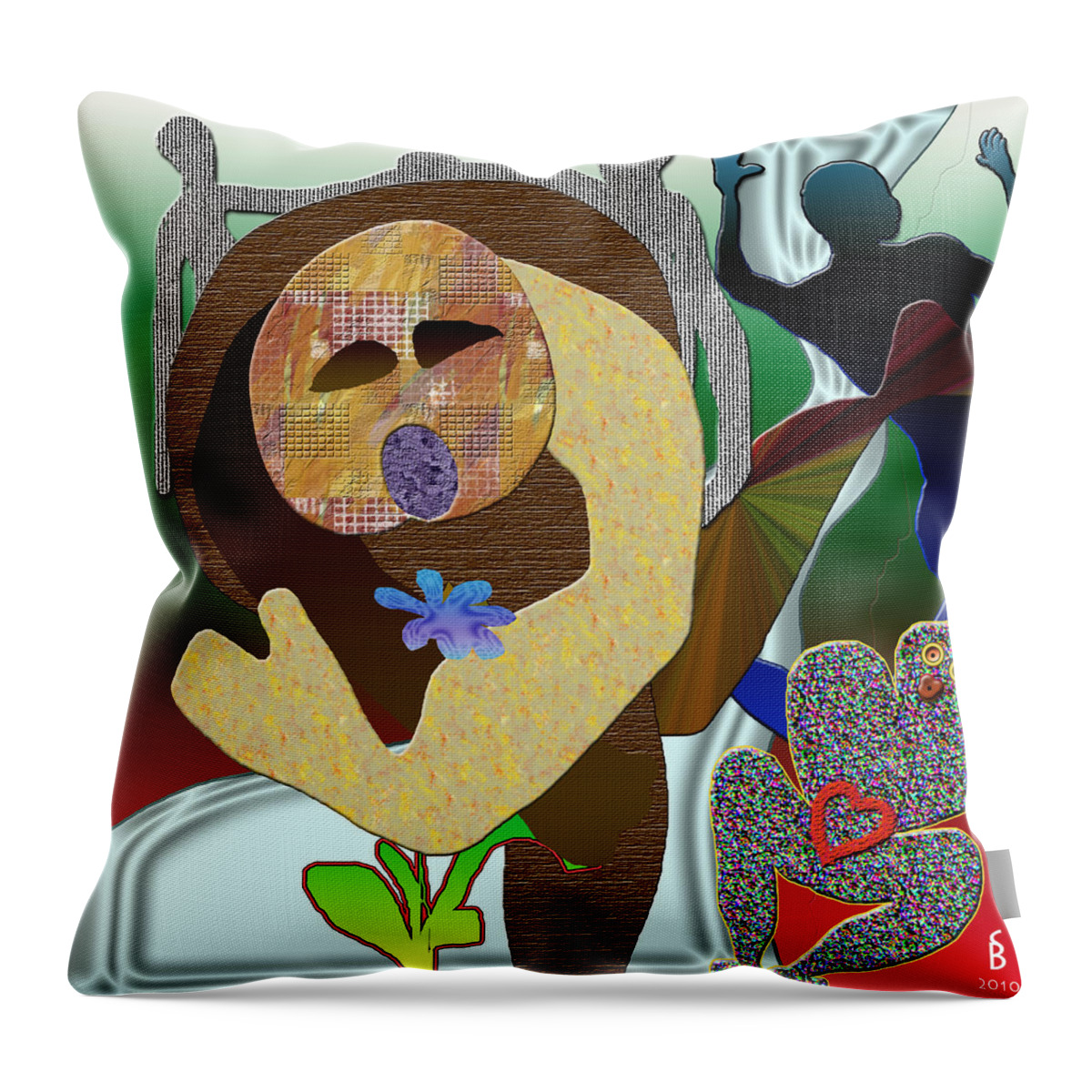Flower Throw Pillow featuring the digital art Whitout title by Sitara Bruns