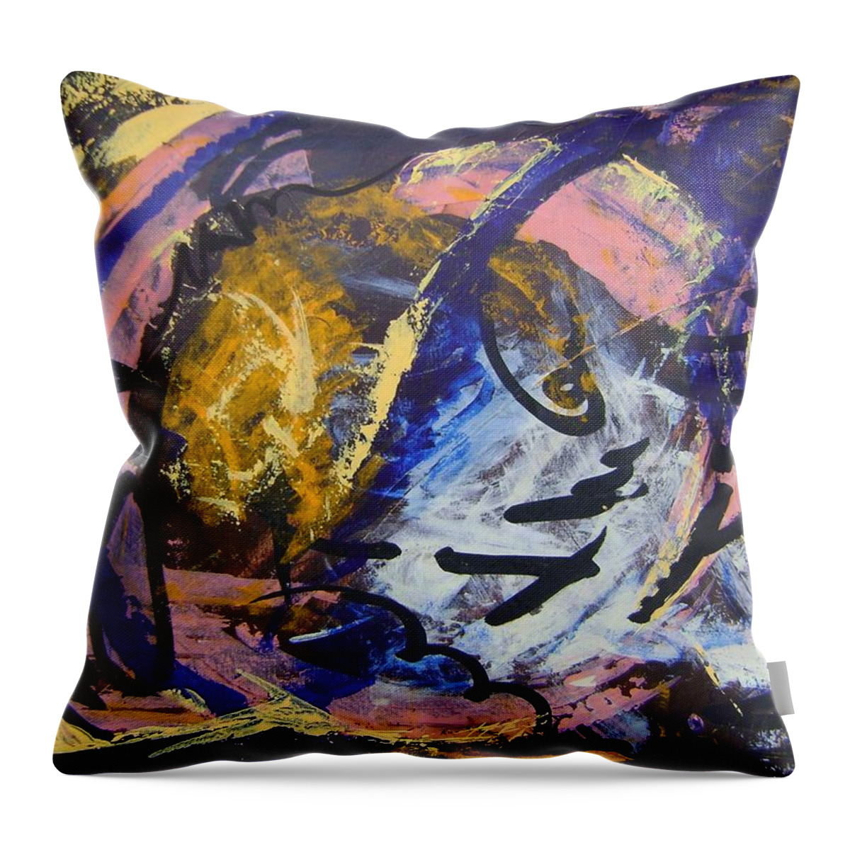 Who Am I? Throw Pillow featuring the painting Who am I? by Therese Legere