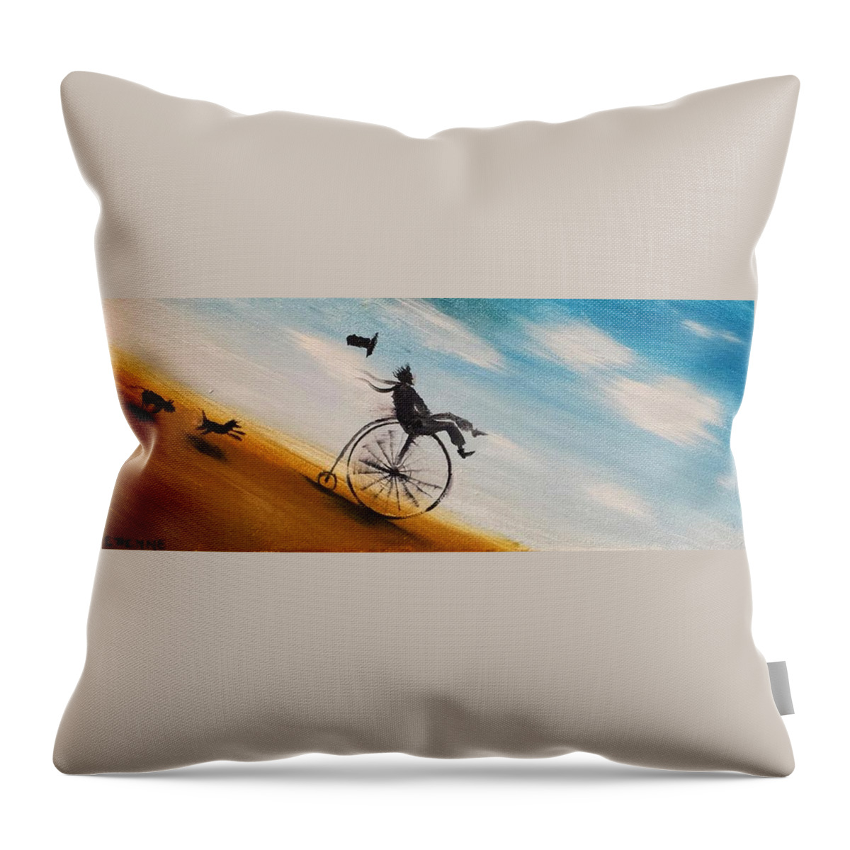 New From The Artist Throw Pillow featuring the painting Who needs brakes? by Jason Etienne