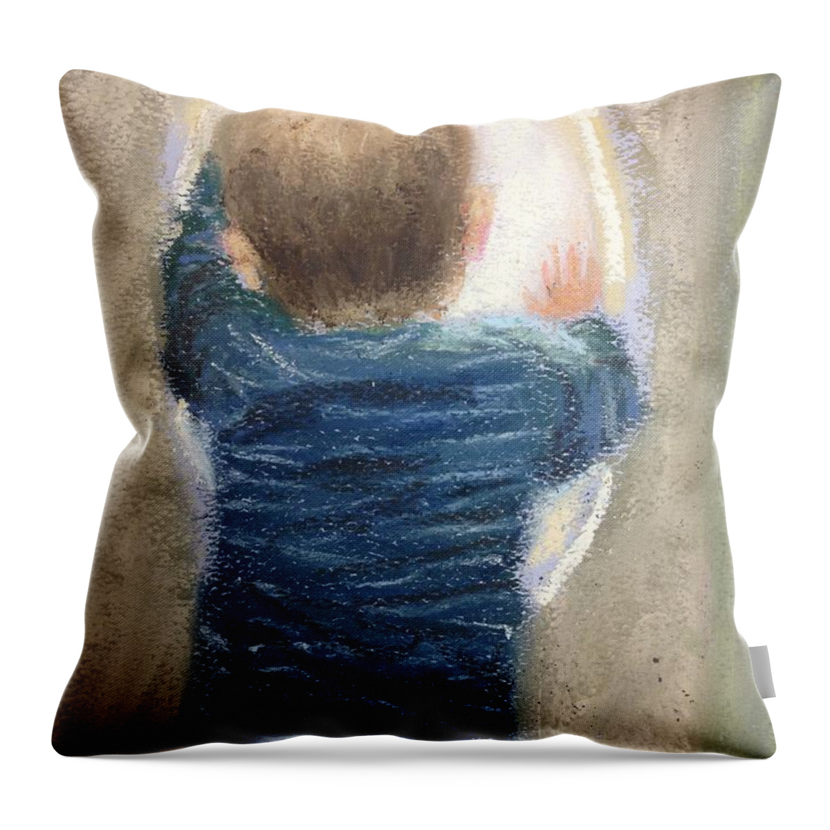 Child Throw Pillow featuring the painting Why the delay? by Will Germino