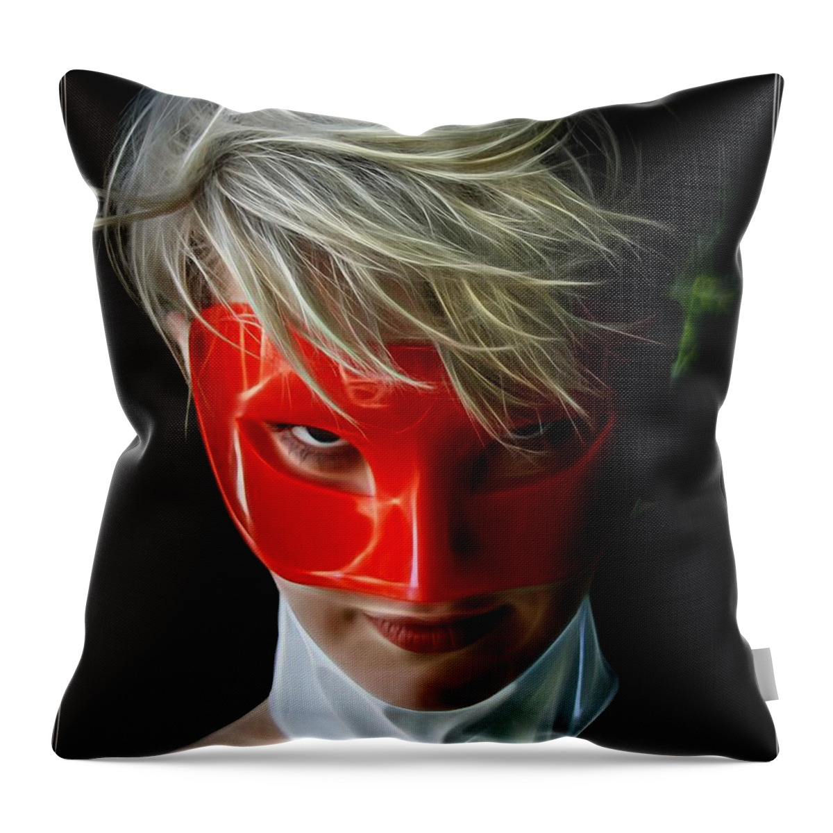 Fantasy Throw Pillow featuring the painting Wicked Portrait Of A Heroine by Jon Volden