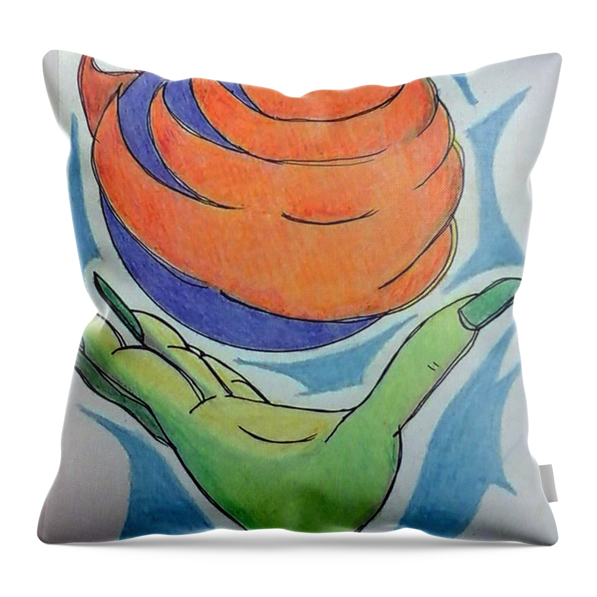 Art Throw Pillow featuring the drawing Wicket Fireball by Loretta Nash