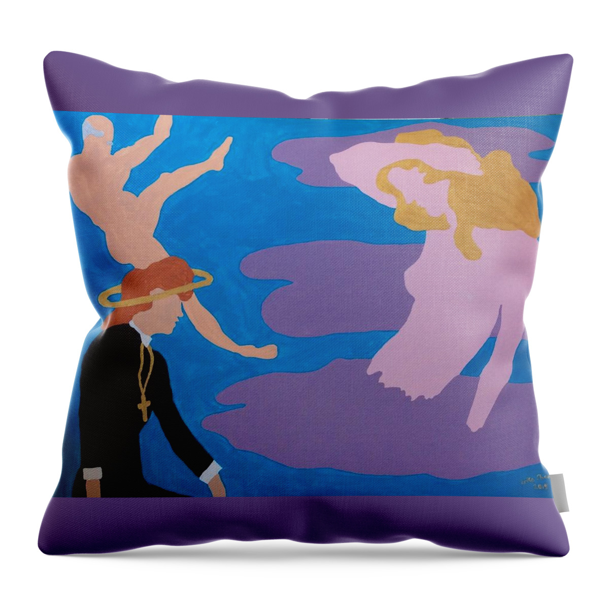 Therapists Throw Pillow featuring the painting Therapist by Erika Jean Chamberlin