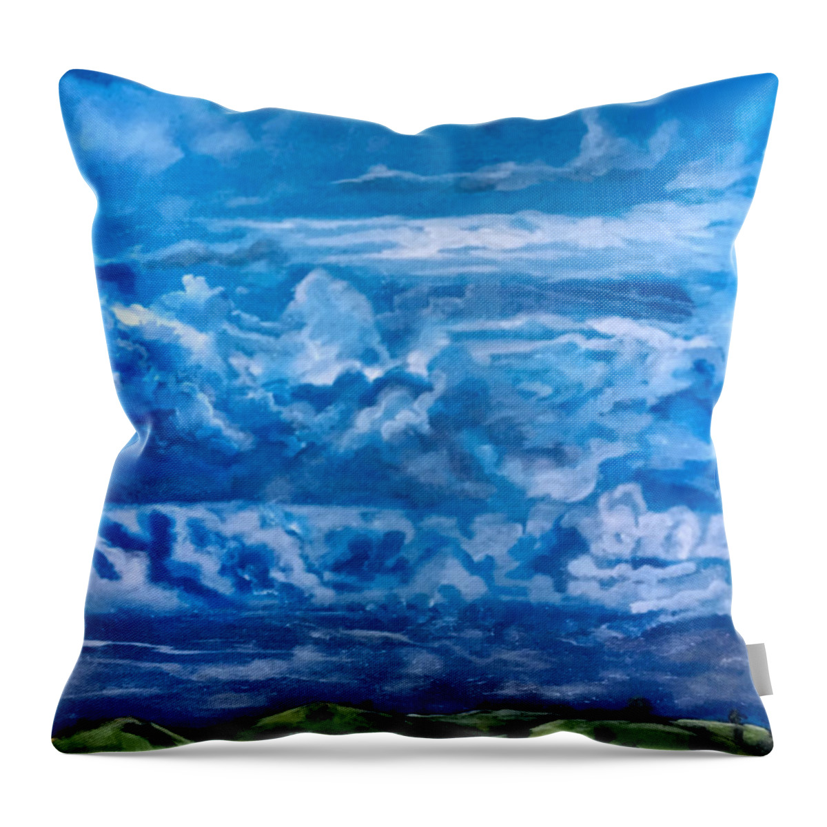 Sky Throw Pillow featuring the painting Wild Blue by Joel Tesch