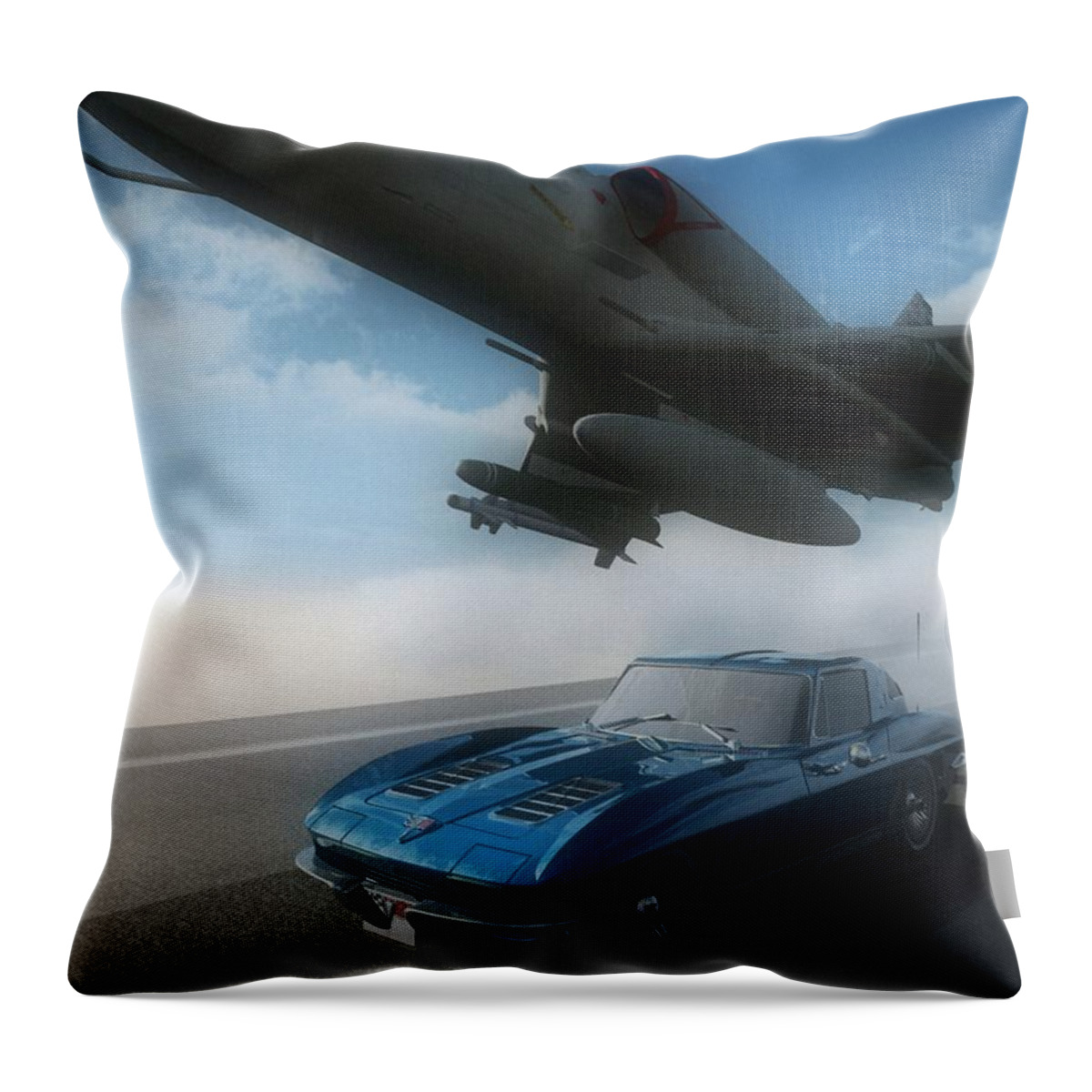 Automotive Throw Pillow featuring the digital art Wild Blue by Richard Rizzo