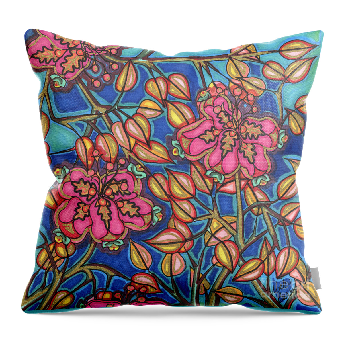 Modern Throw Pillow featuring the painting Wild Flowers by Vicki Baun Barry
