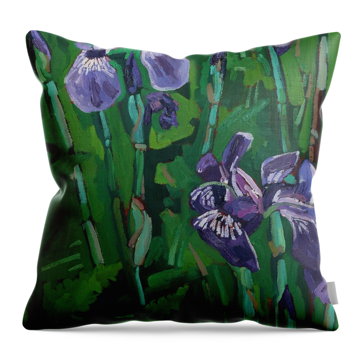 1782 Throw Pillow featuring the painting Wild Iris by Phil Chadwick