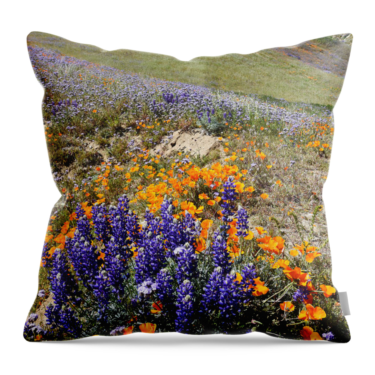 Landscape Throw Pillow featuring the photograph Wildflowers Portrait 2 by Scott Cunningham