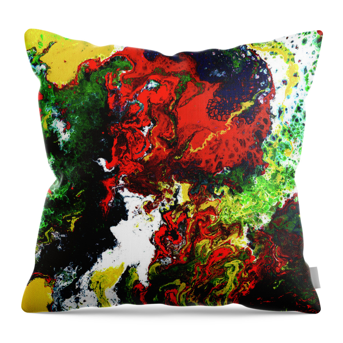 Abstract Throw Pillow featuring the mixed media Will You Ever Win by Meghan Elizabeth