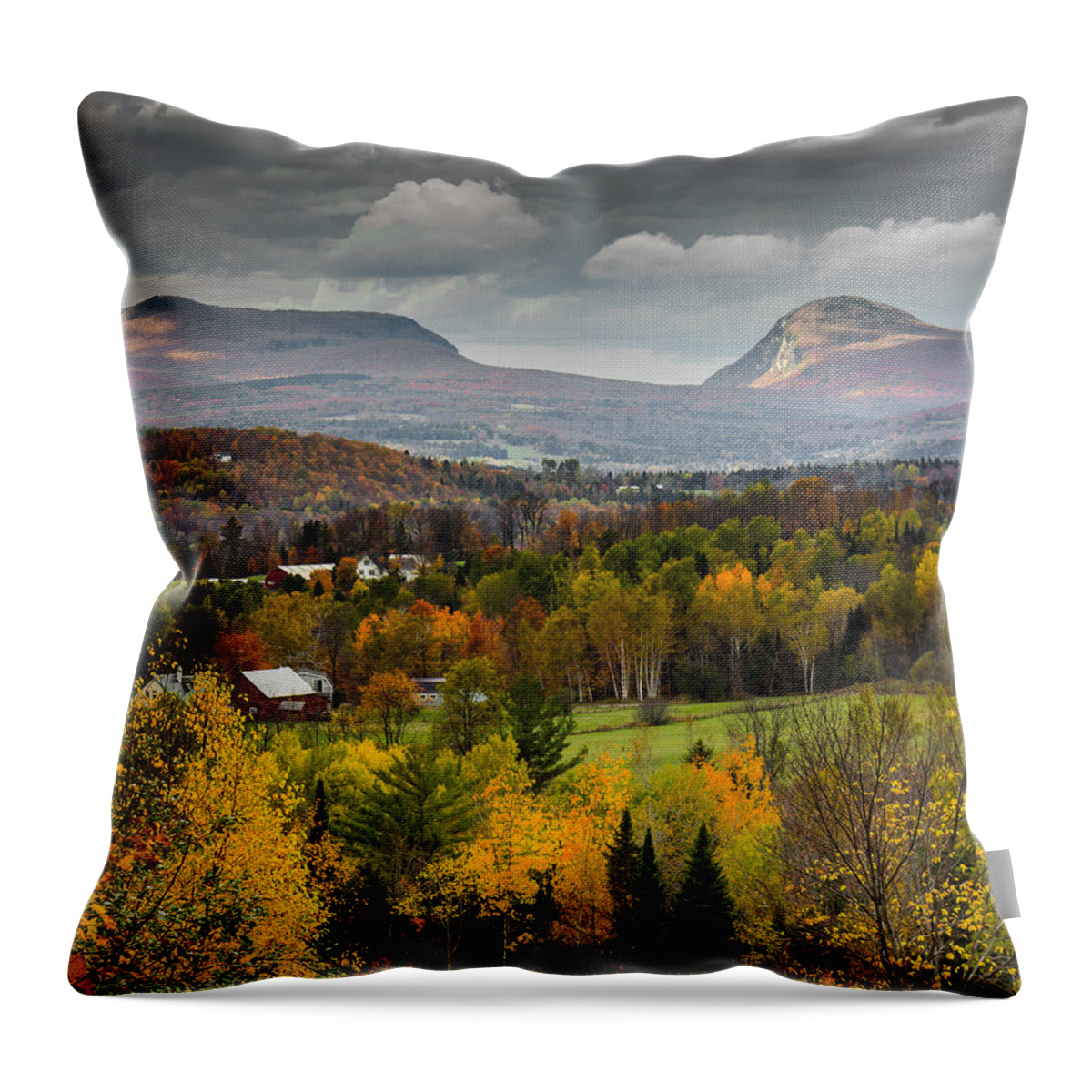 Fall Throw Pillow featuring the photograph Willoughby Gap Late Fall by Tim Kirchoff