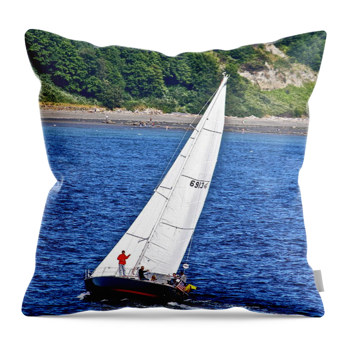 Boat Throw Pillow featuring the photograph Wind Friend by Diana Hatcher