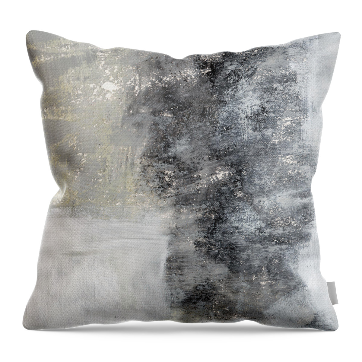 Grey Abstract Art Throw Pillow featuring the painting Wind In My Sails- Abstract Art by Linda Woods
