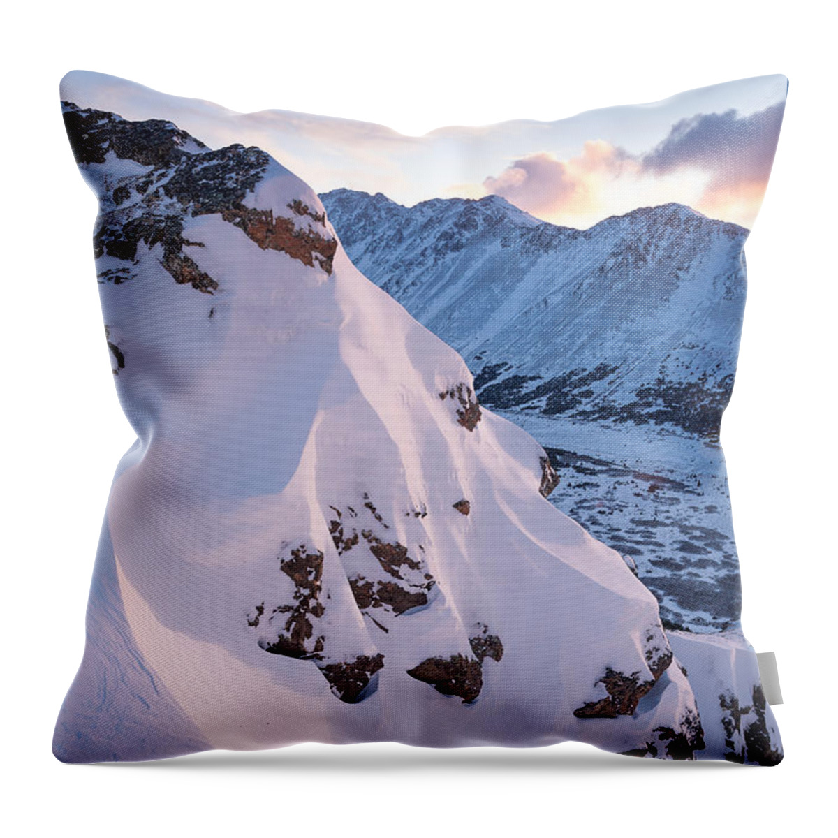 Alaska Throw Pillow featuring the photograph Wind-Sculpted Sunset by Tim Newton