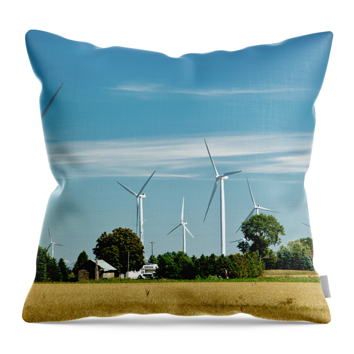 Wind Turbines Throw Pillow featuring the photograph Wind Turbines by Rich S