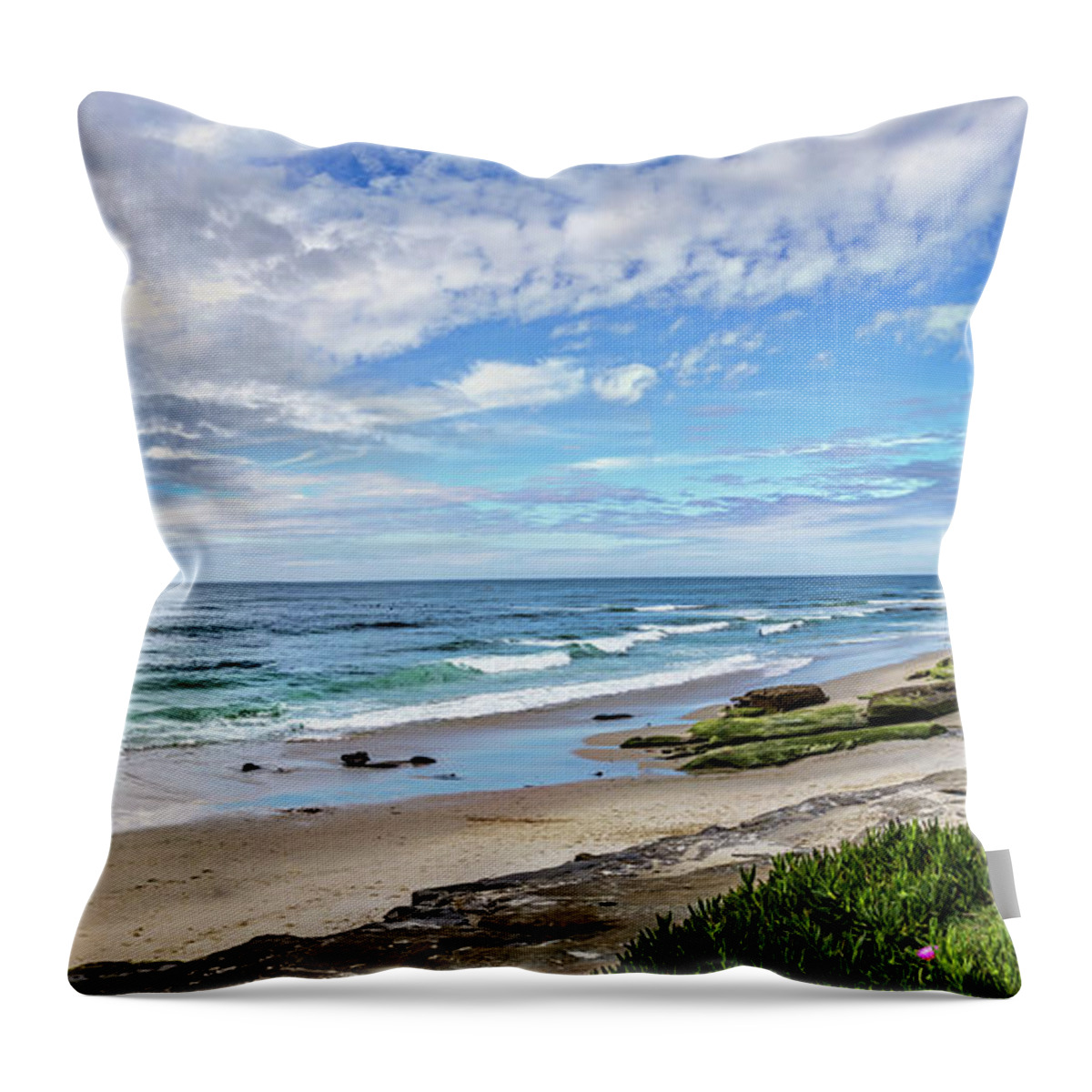 Beach Throw Pillow featuring the photograph Windansea Wonderful by Peter Tellone