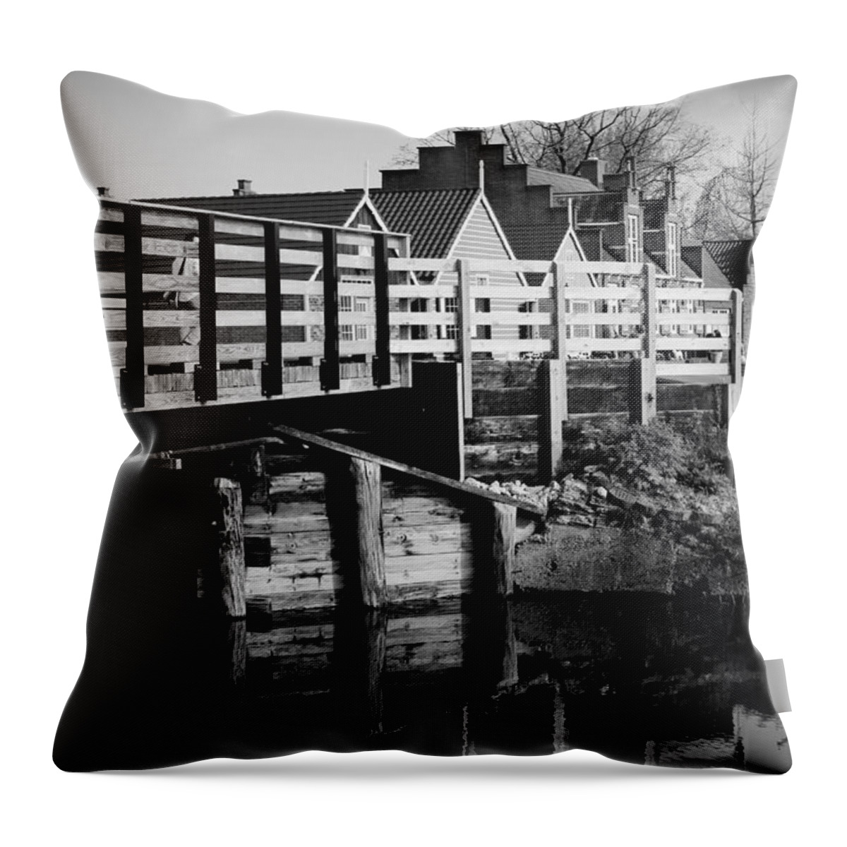 Bridge Throw Pillow featuring the photograph Windmill Island Garden Bridge by Ester McGuire