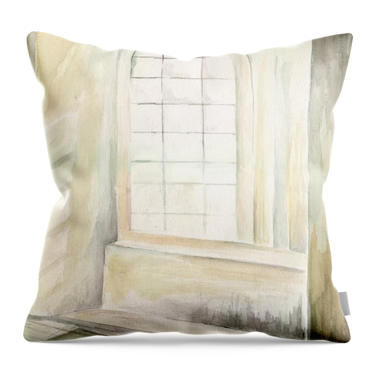 Sunlight Throw Pillow featuring the painting Window by Darren Cannell