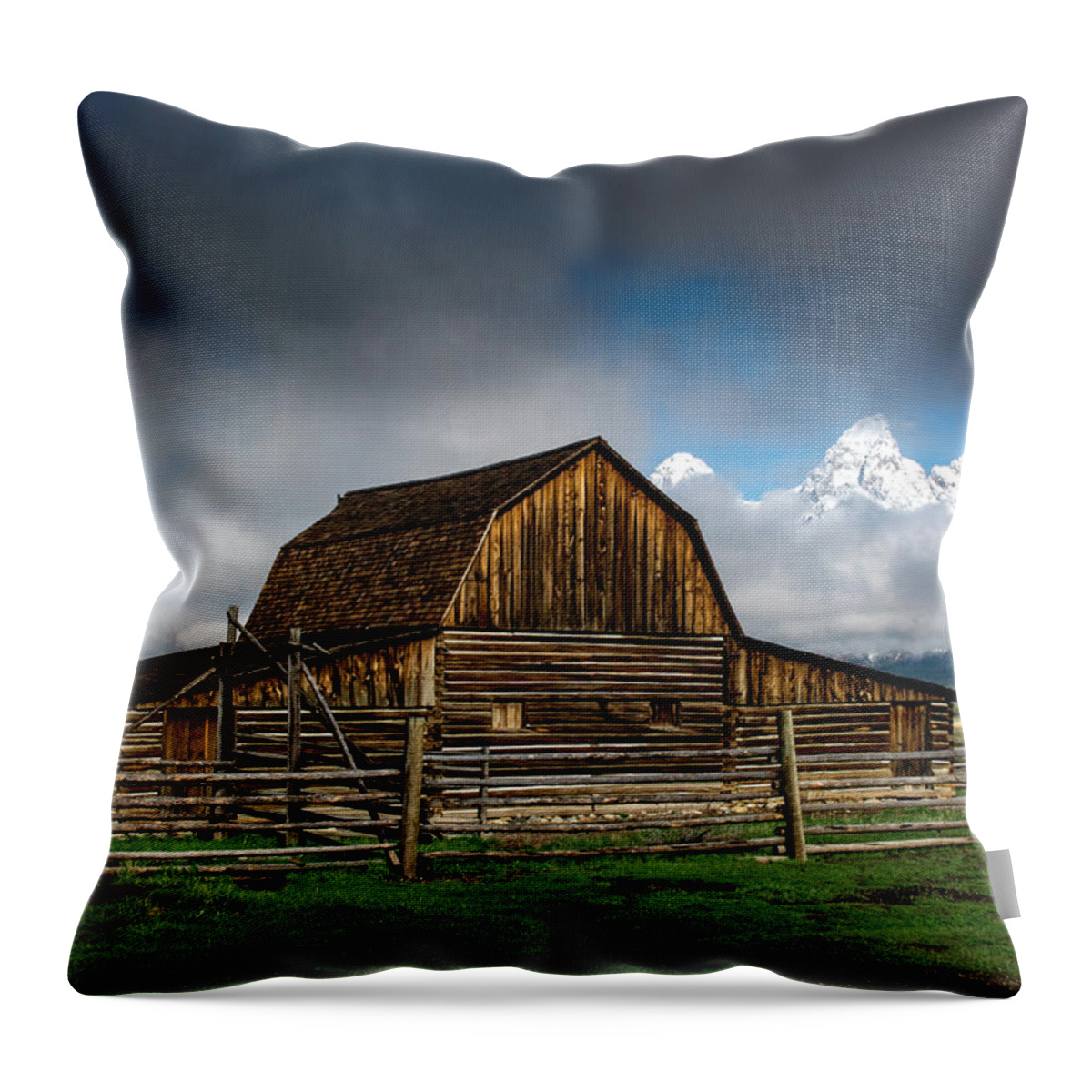 Tetons Throw Pillow featuring the photograph Window in the Storm by Scott Read
