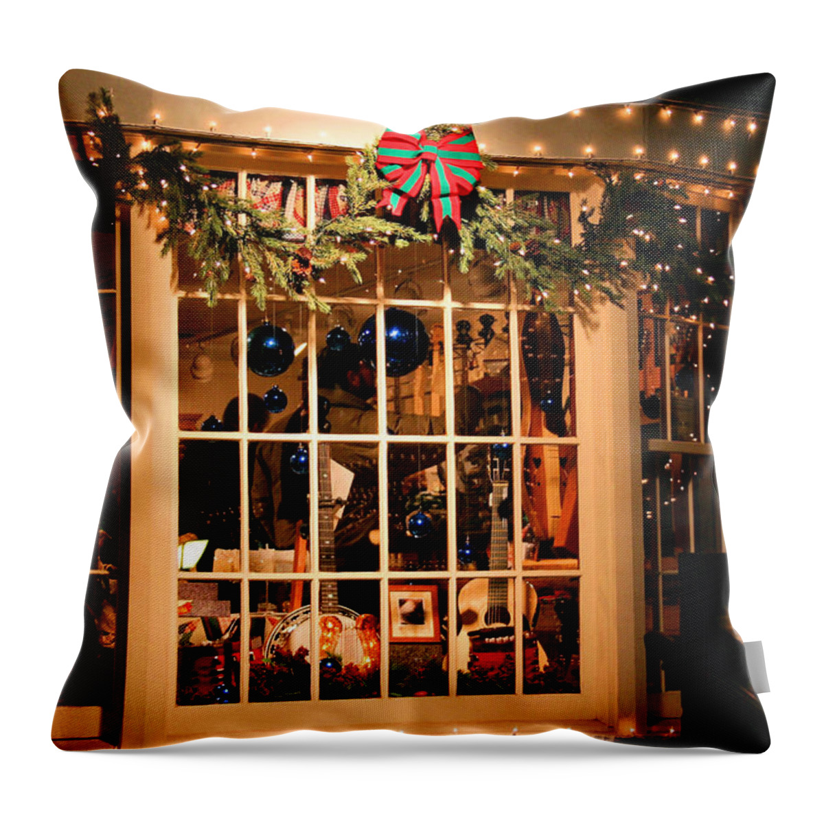 Christmas Throw Pillow featuring the photograph Window Shopping by Kristin Elmquist