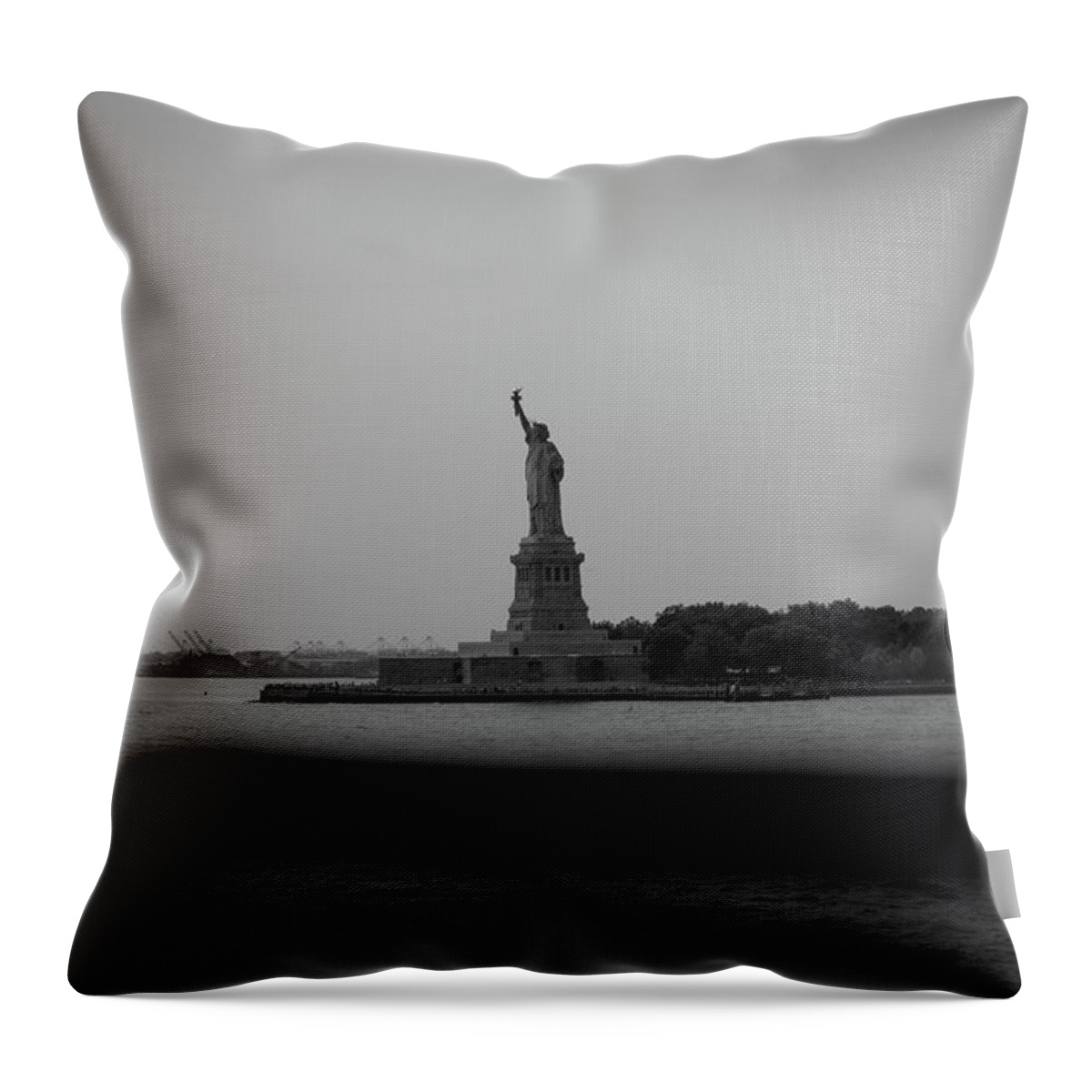 Lady Liberty Throw Pillow featuring the photograph Window To Liberty by David Sutton