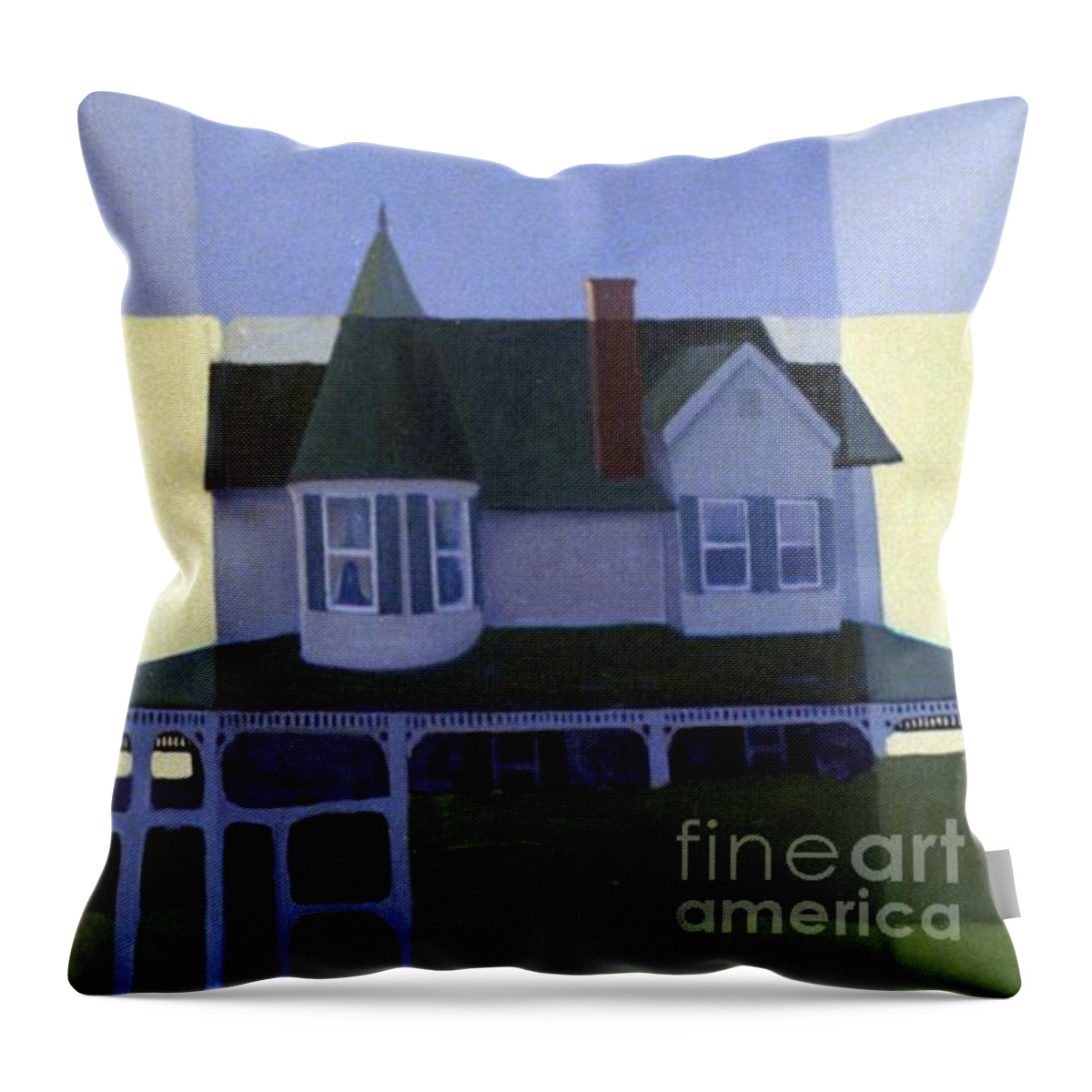 Victorian House Throw Pillow featuring the painting Windows by Donald Maier