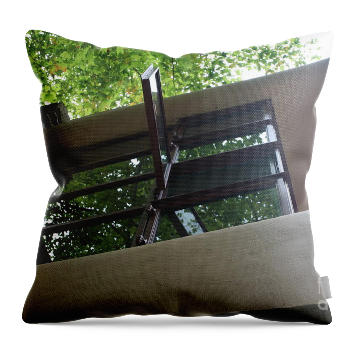 Falling Water Throw Pillow featuring the photograph Windows FallingWater by Chuck Kuhn