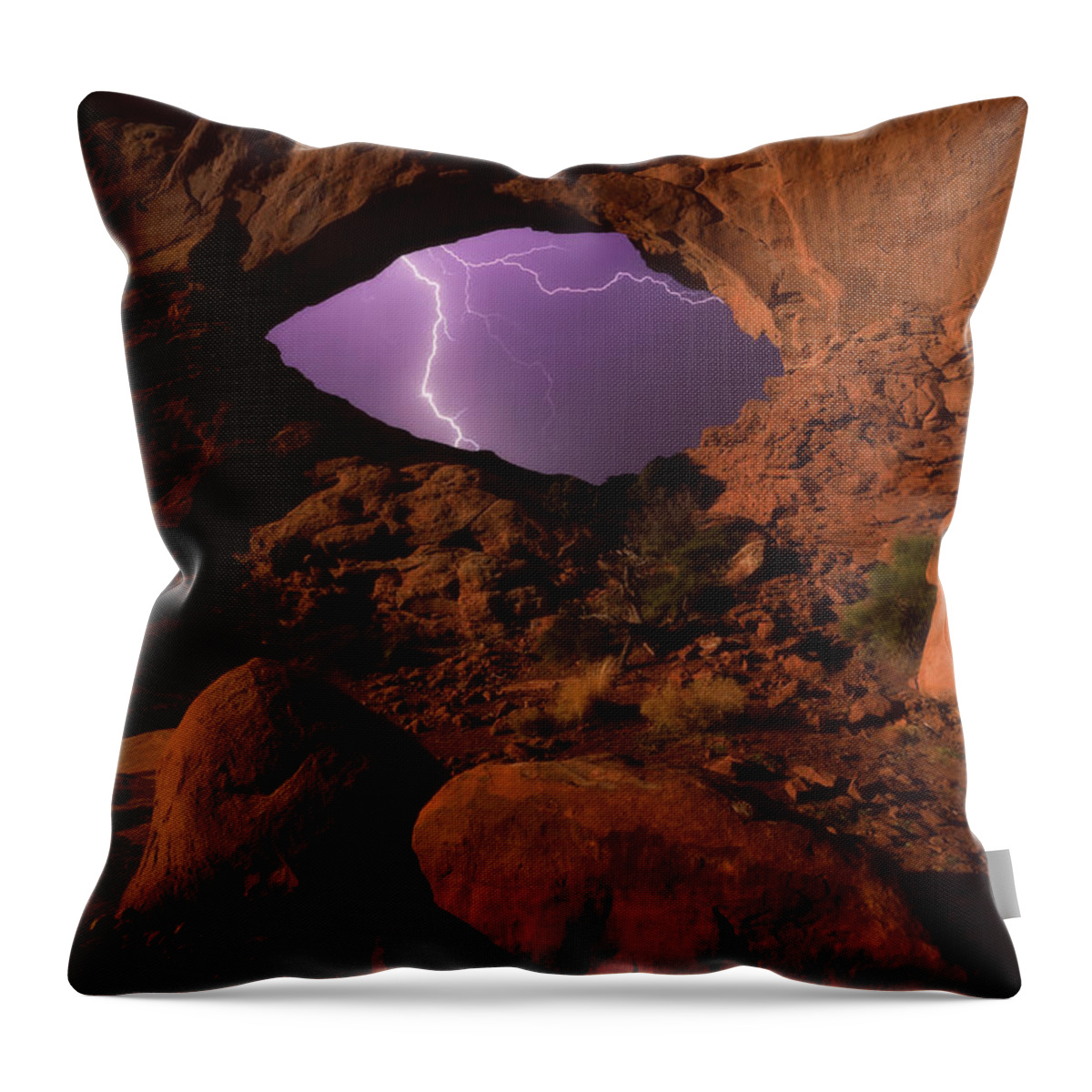 Lightning Throw Pillow featuring the photograph Windows Storm by Darren White