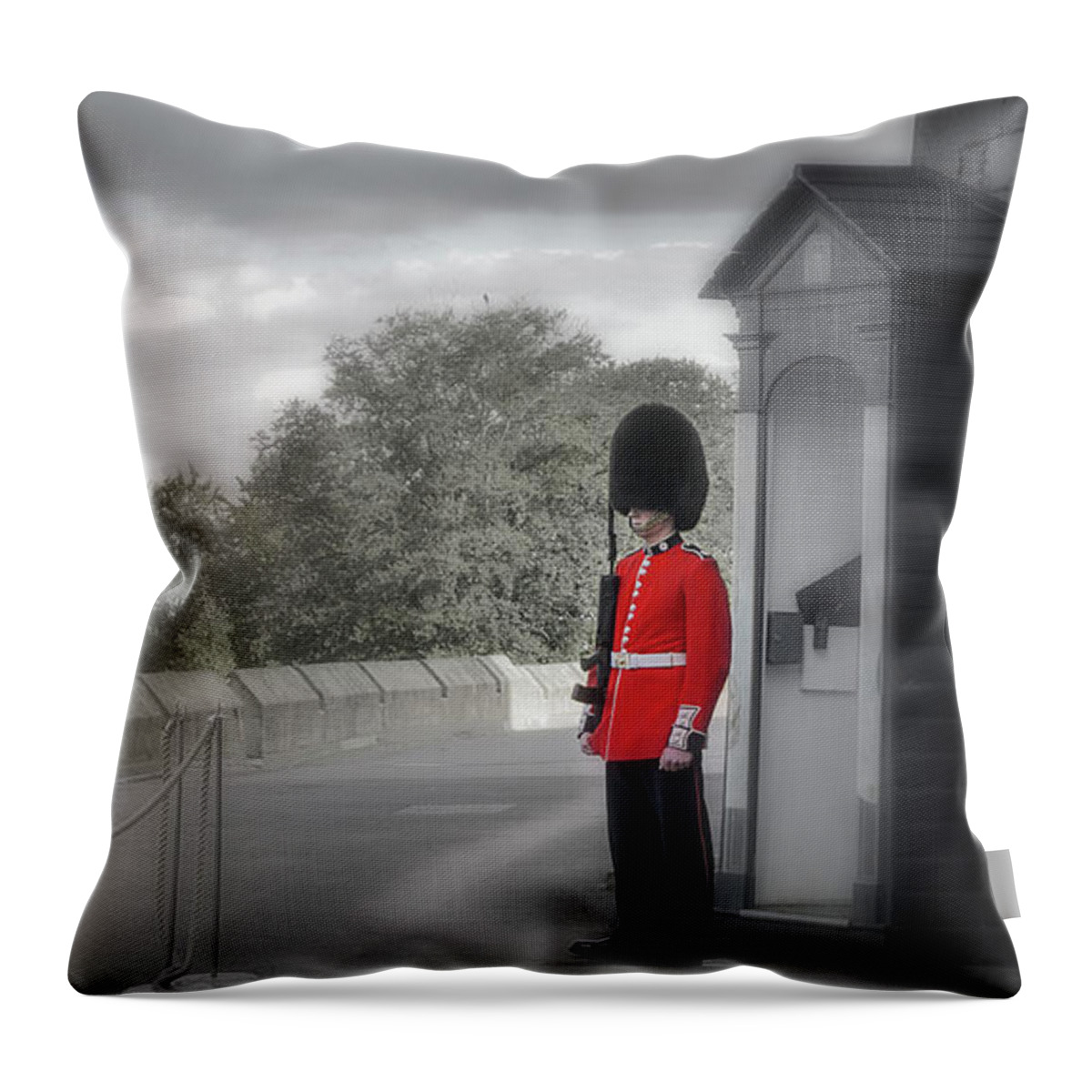 Royal Guard Throw Pillow featuring the photograph Windsor Castle Guard by Joe Winkler