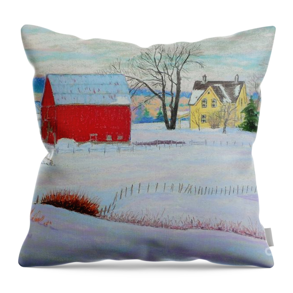  Pastel Throw Pillow featuring the pastel Windsor Forks by Rae Smith