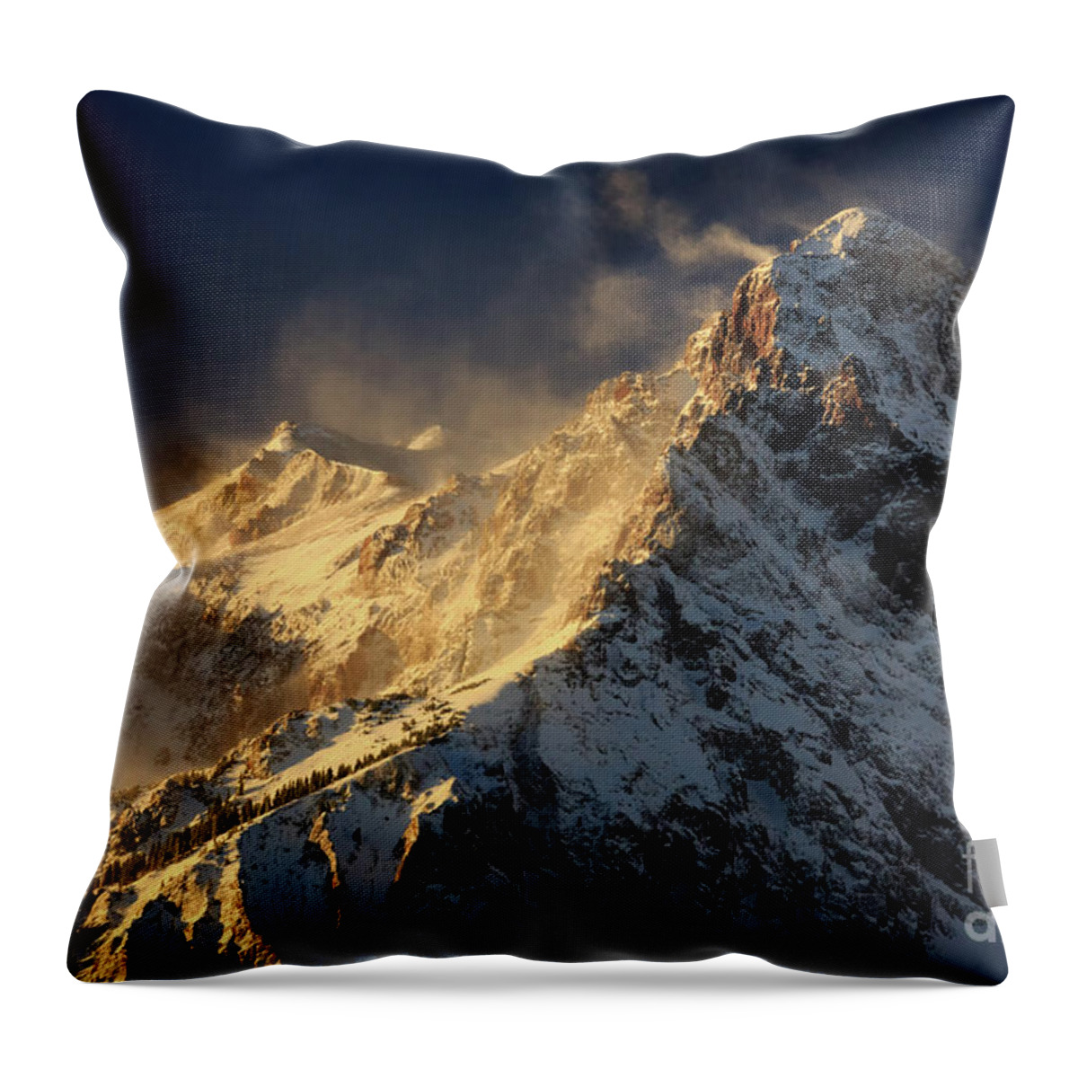 Windy Throw Pillow featuring the photograph Windy Peaks by Doug Sturgess